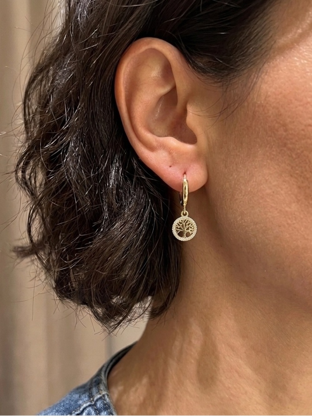 Petit Tree of Life Hoops Earrings